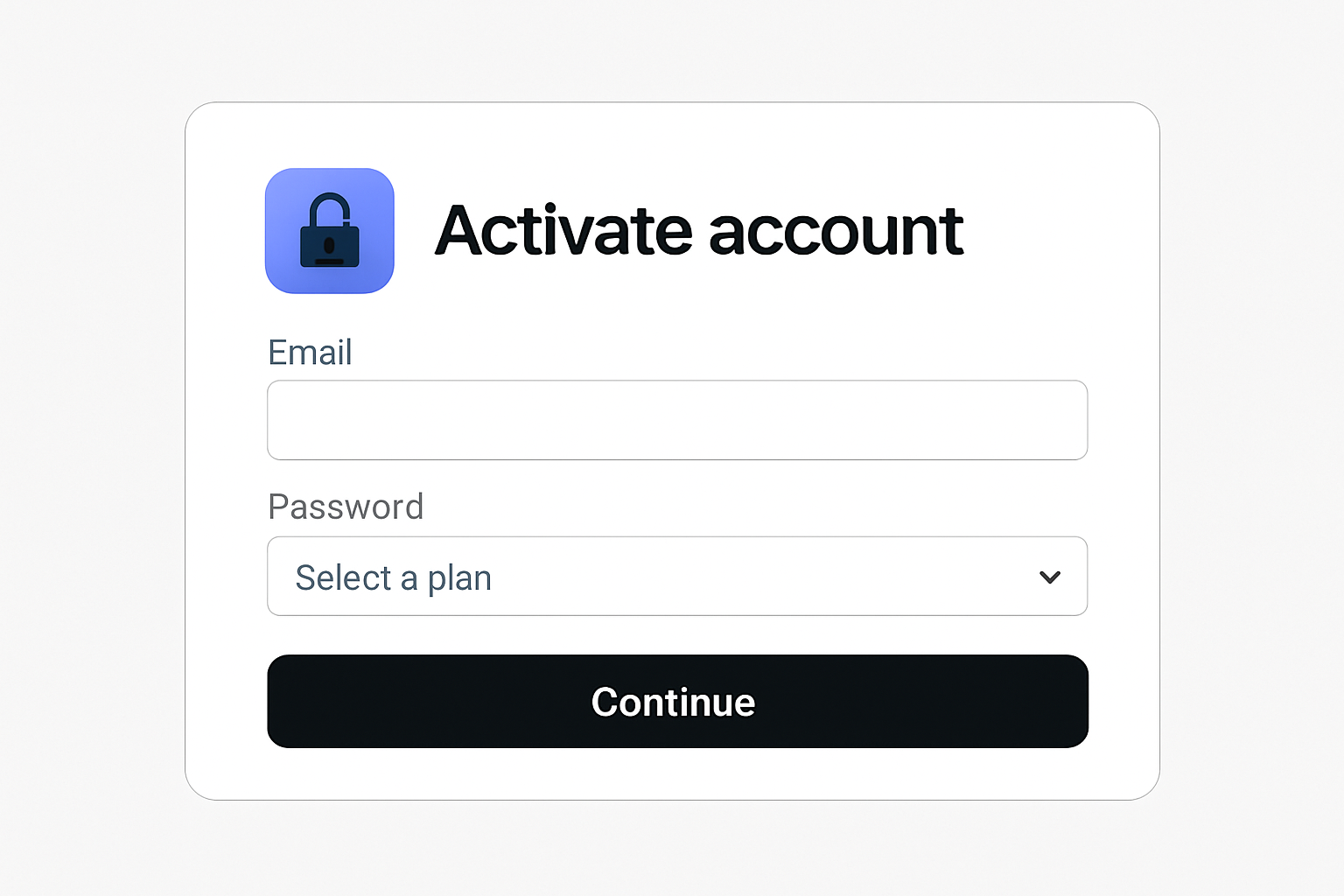Creezi contul și alegi un plan